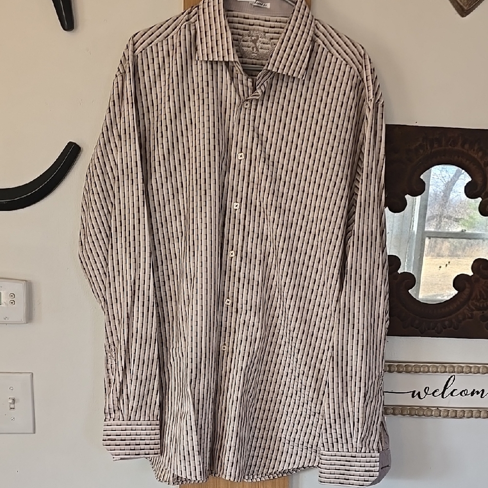 Bugatchi Shaped Fit Men's Dress Shirt XXL